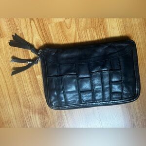 Free People black leather clutch